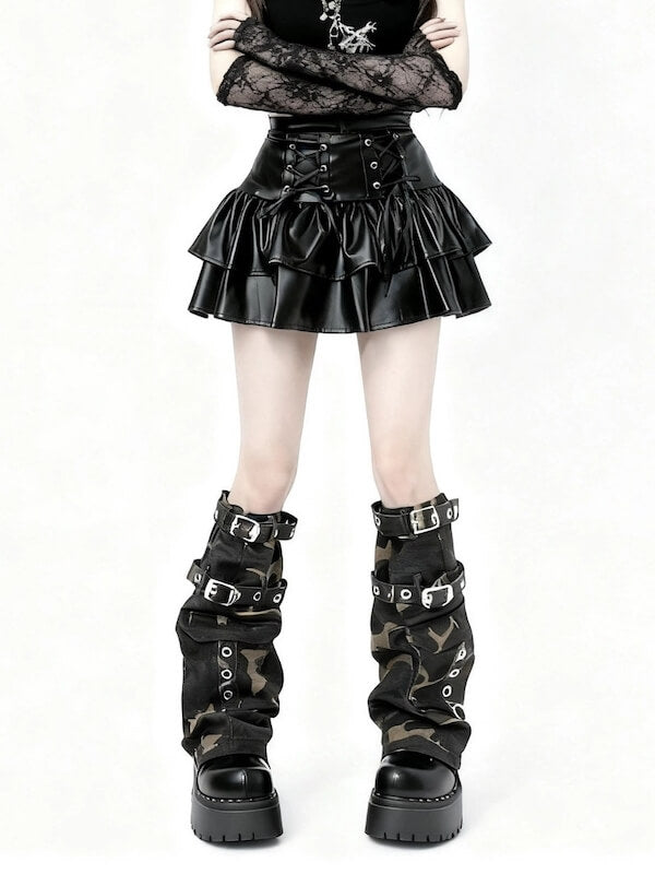 Y2K Camo Strap Leg Warmer