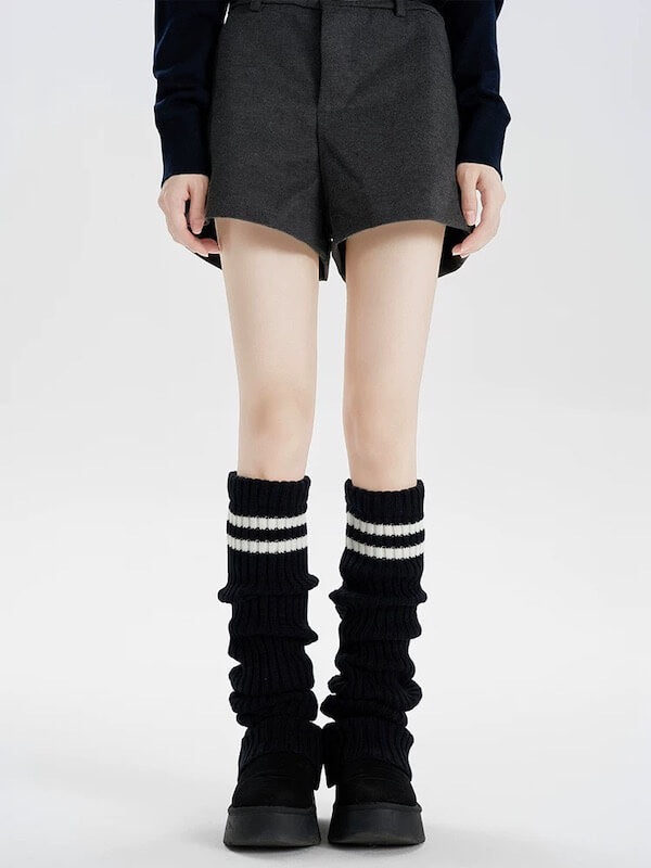 Y2k double stripe over knee knit leg warmers