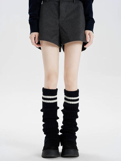 Y2k double stripe over knee knit leg warmers