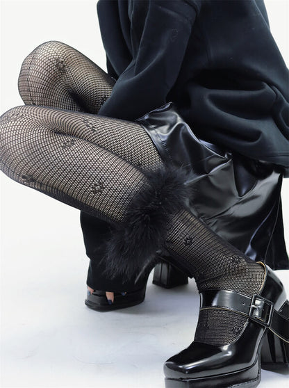 Y2k fairy plume goth lace tights