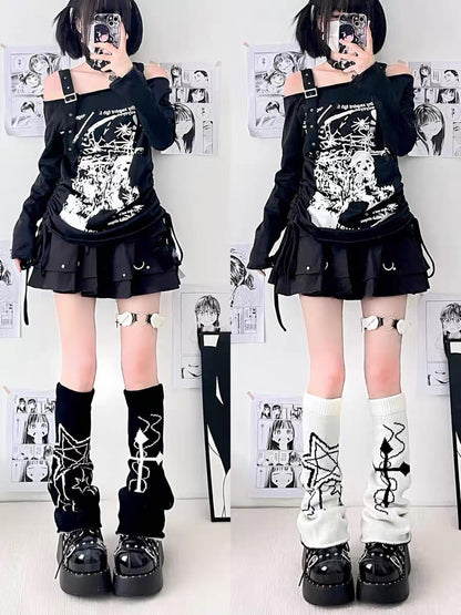 Y2k girl stars leg warmers
