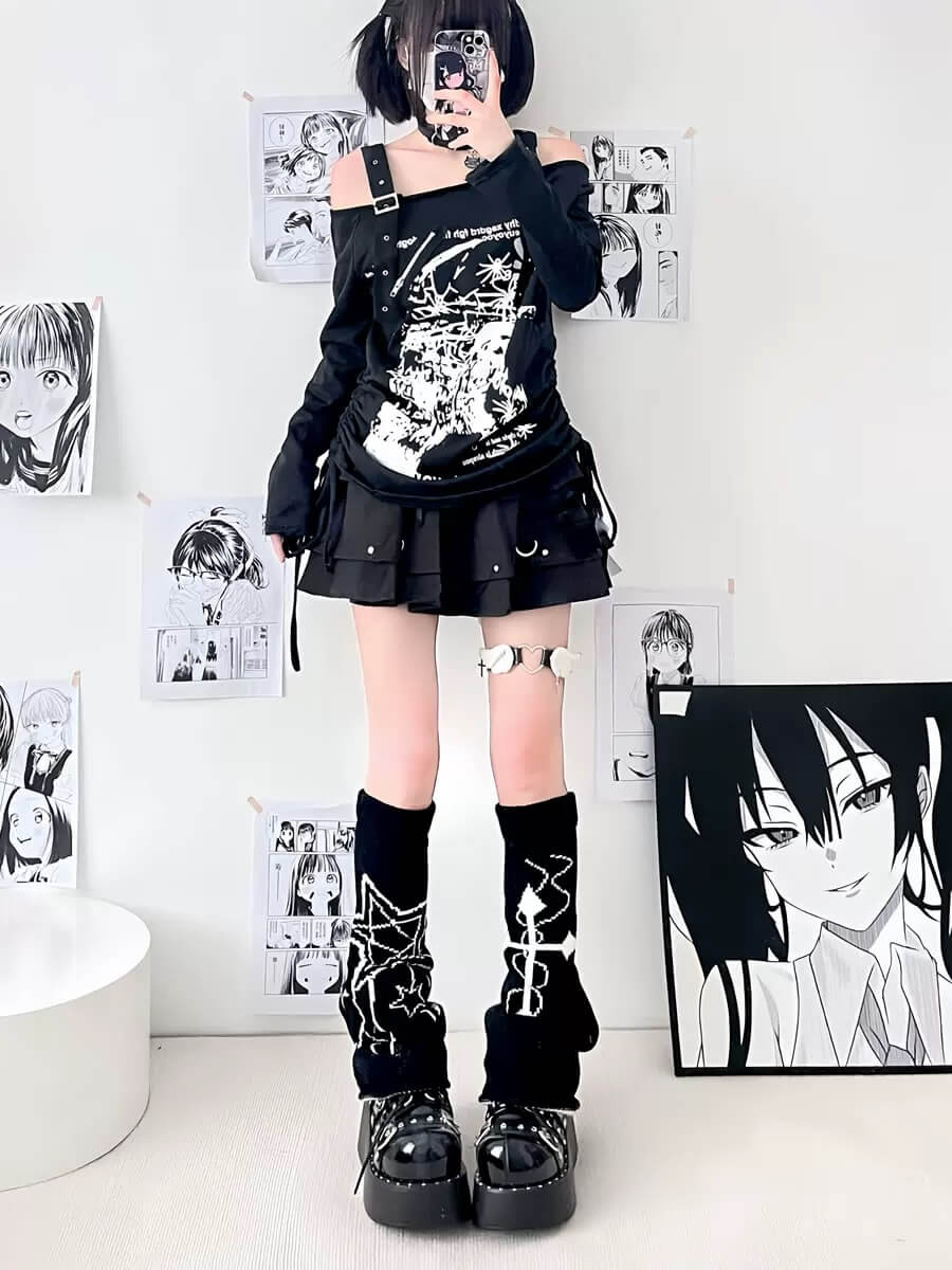 Y2k girl stars leg warmers