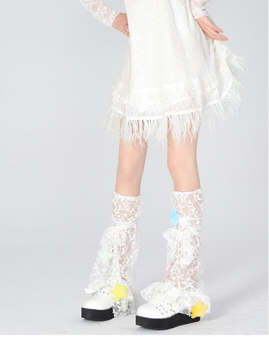 Y2k lace stars leg warmers