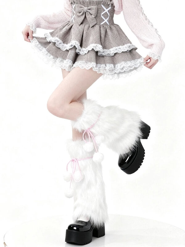 White with Pink Ribbons