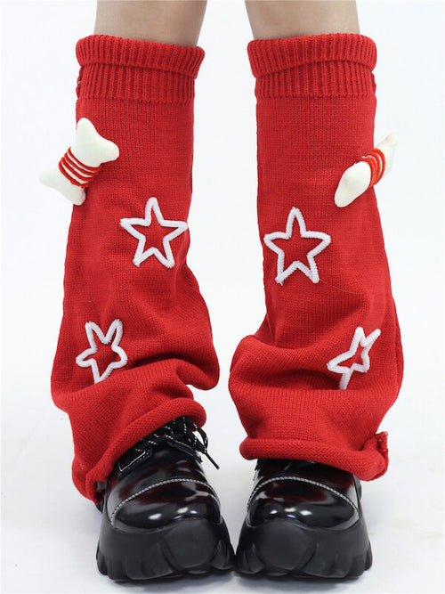 Y2K stars bone leg warmers