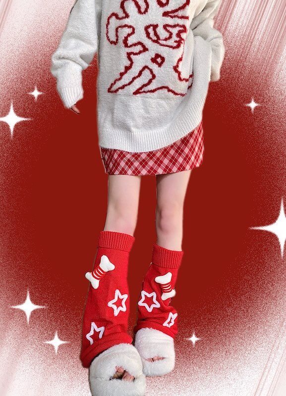 Y2K stars bone leg warmers