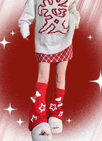 Y2K stars bone leg warmers