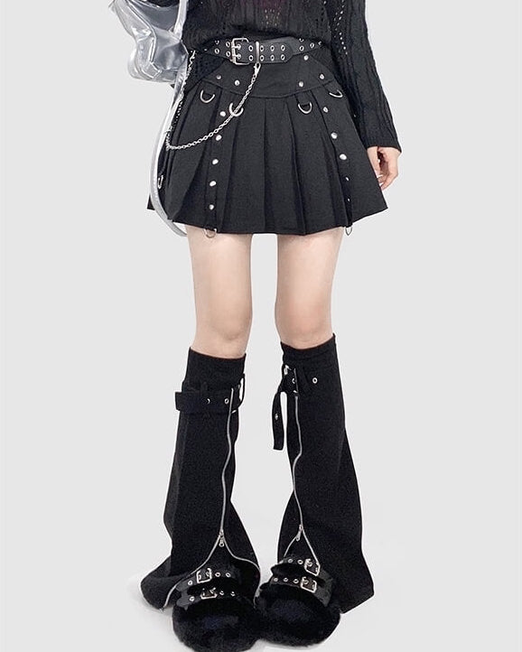 Zipper buckle leg warmers