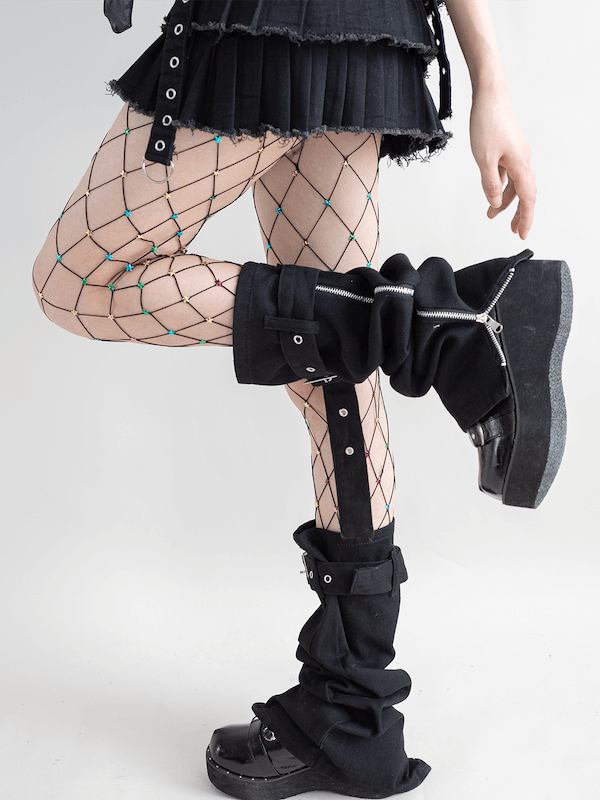 Zipper buckle leg warmers