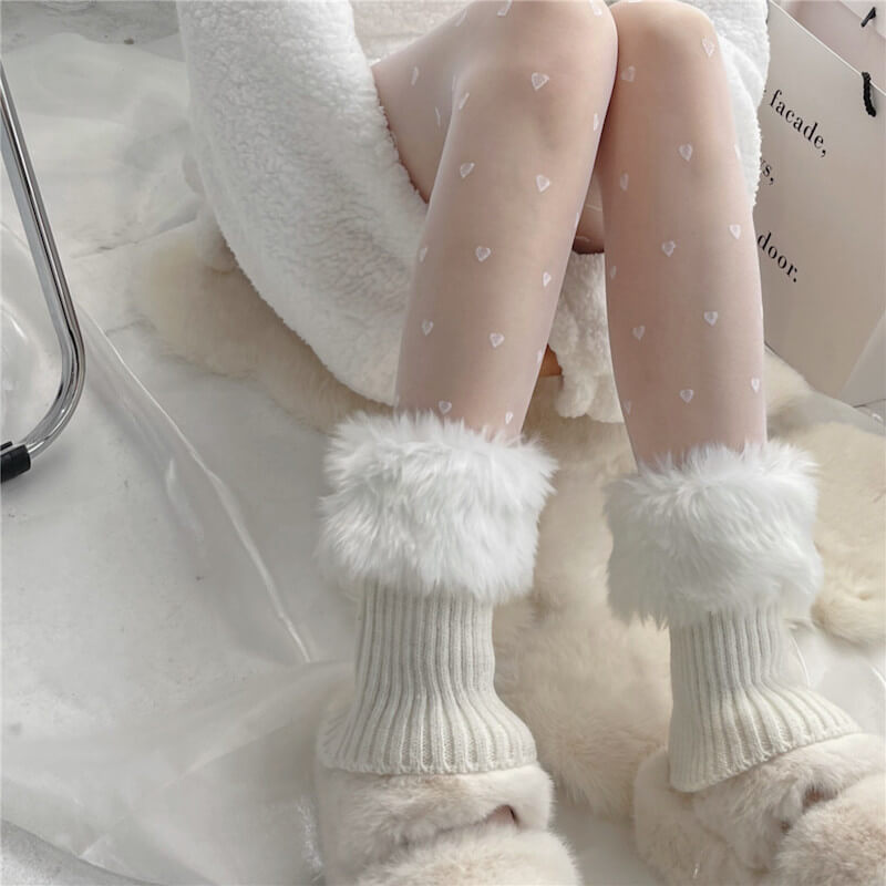 Fairy core cream hearts tights