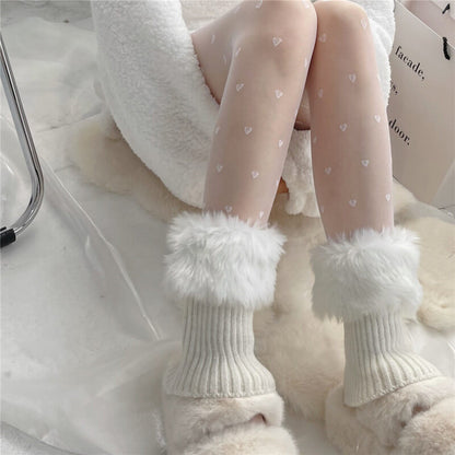 Fairy core cream hearts tights