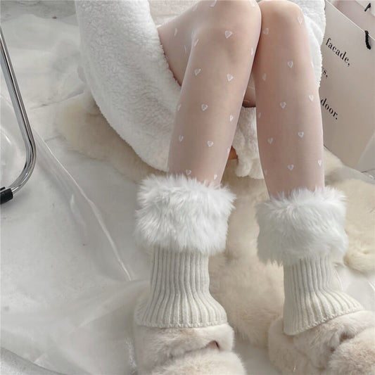 Fairy core cream hearts tights