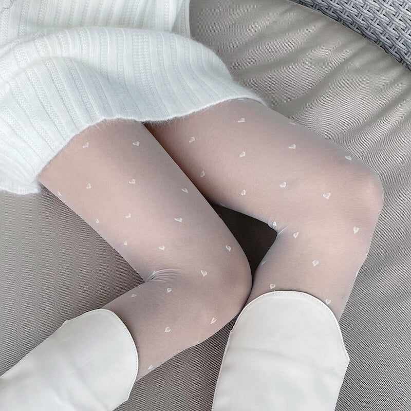 Fairy core cream hearts tights