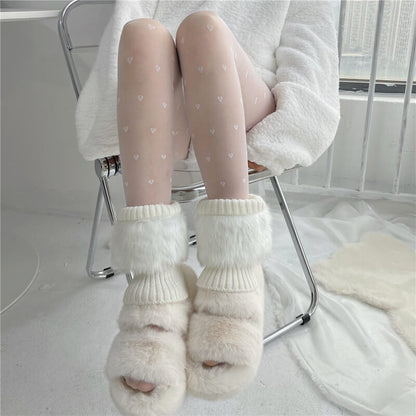 Fairy core cream hearts tights